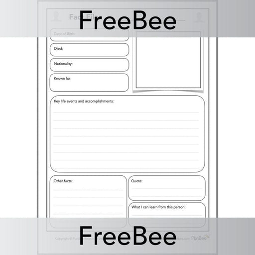 PlanBee FREE Person Fact File Template | PlanBee