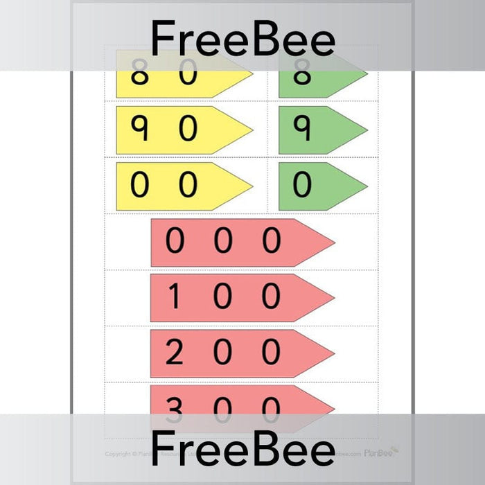 Place-Value Arrow Cards: HTO | A PlanBee FREE Resource place-value-arrow-cards-hto-a-planbee-free-resource