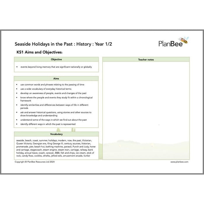 PlanBee Sun Sea and Sand Topic KS1 Year 1/2 Planning by PlanBee