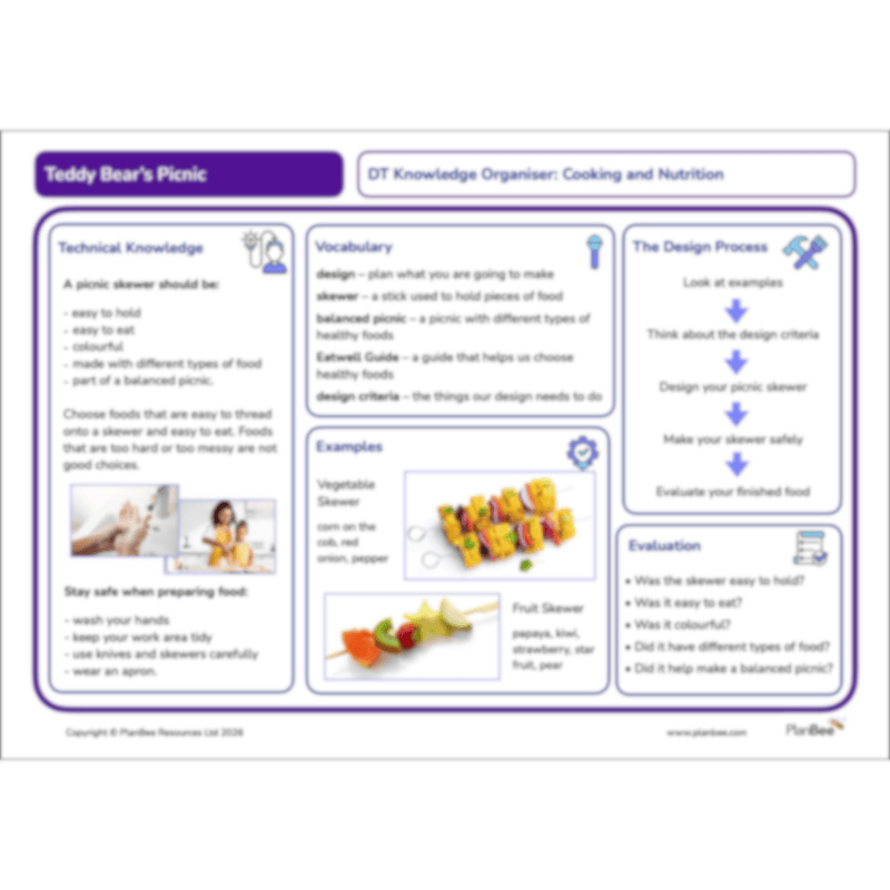 PlanBee Teddy Bears Picnic Ideas and DT Lessons by PlanBee