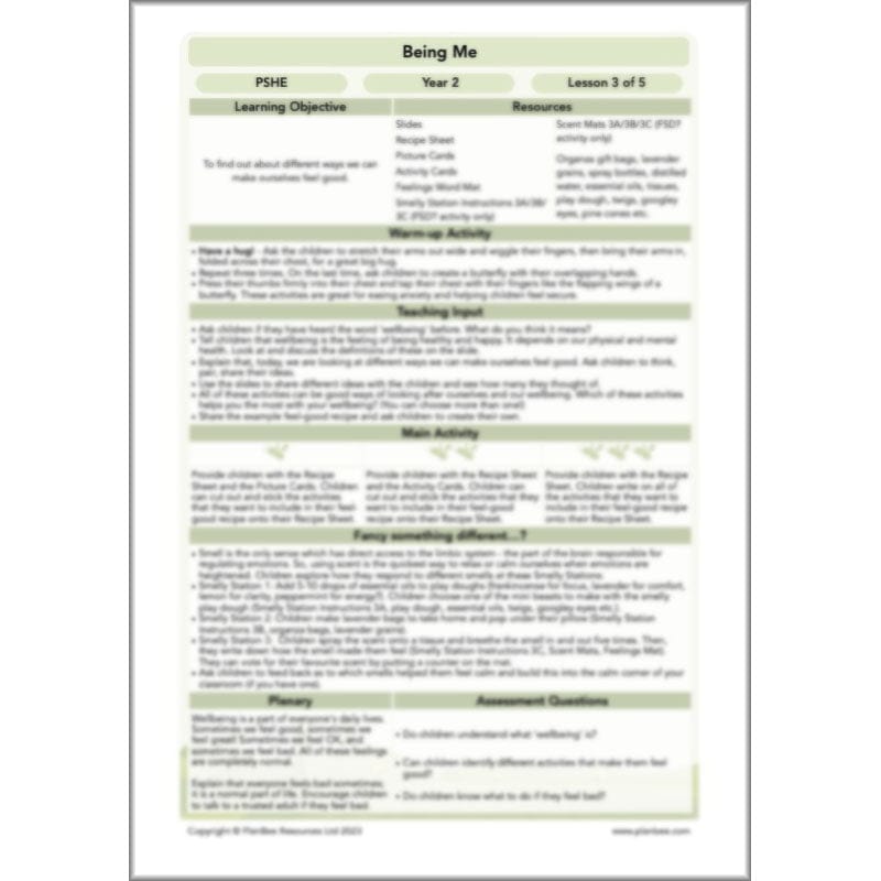 PlanBee Being Me Year 2 PSHE lessons KS1 by PlanBee