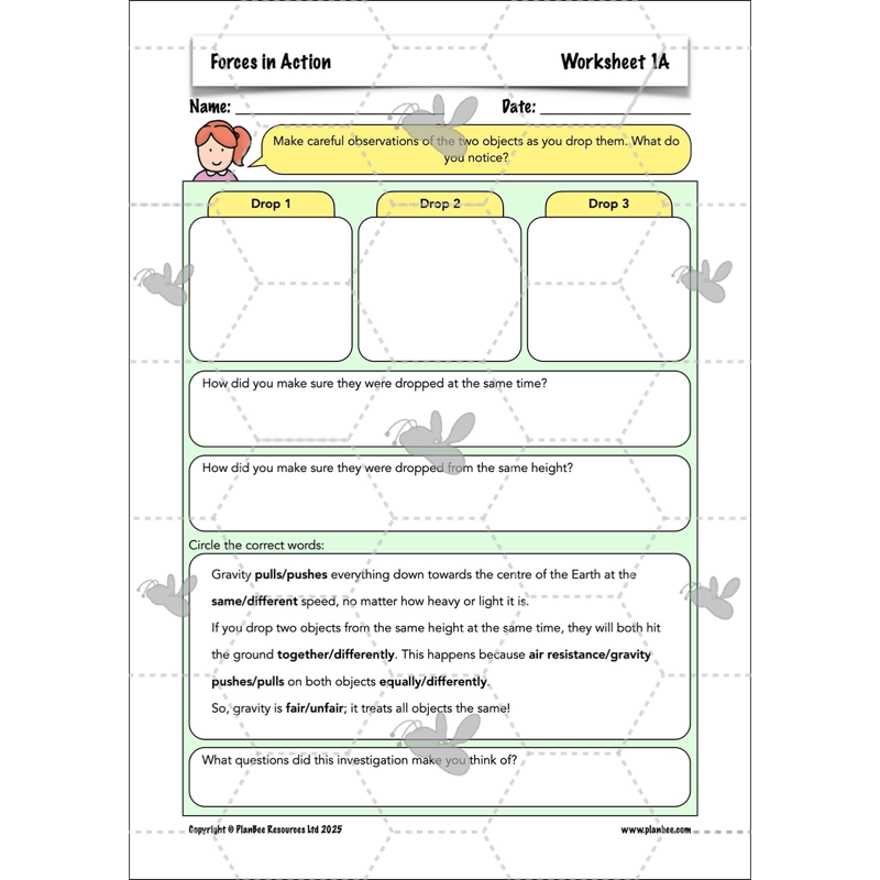 PlanBee Forces in Action: Science Forces Year 5 PlanBee lesson pack