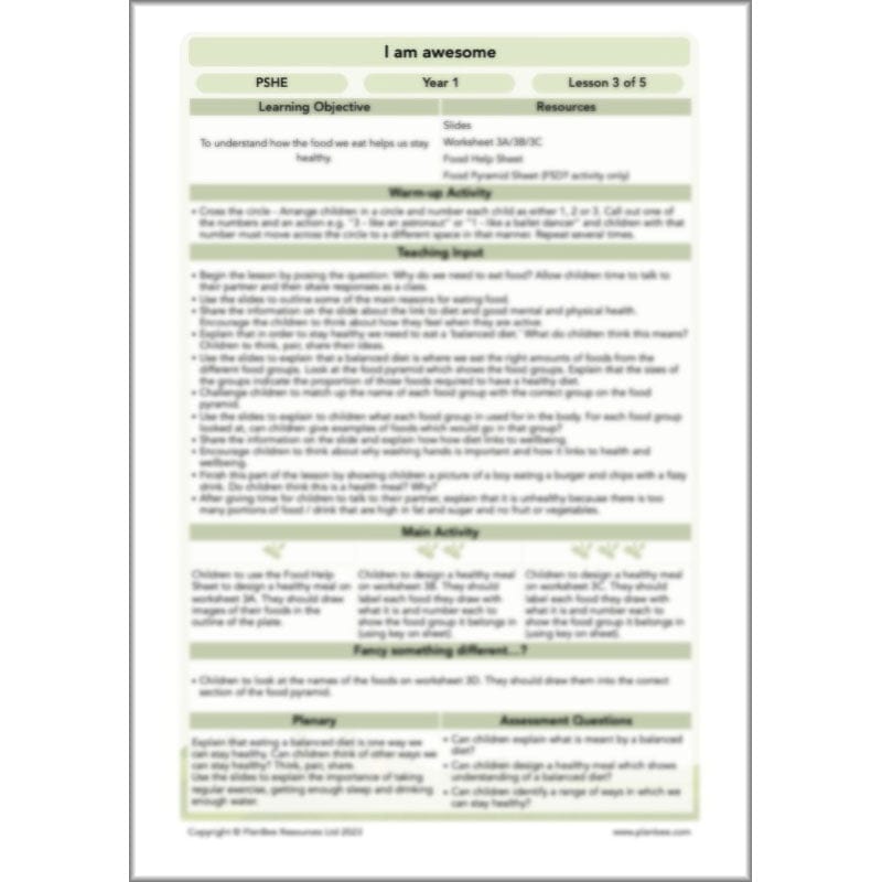 PlanBee I am awesome PSHE KS1 lessons by PlanBee