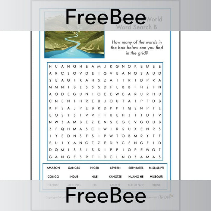 PlanBee Rivers of the World | PlanBee FreeBees