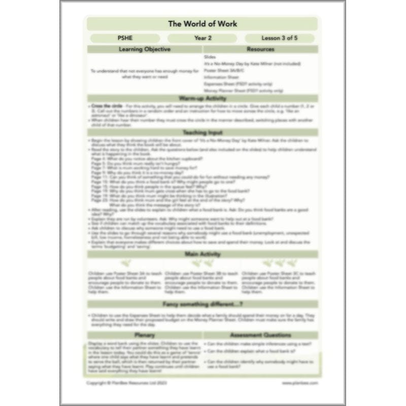PlanBee The World of Work PSHE KS1 lessons by PlanBee