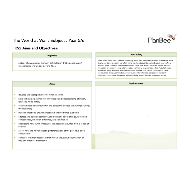 PlanBee World War 2 Topic Bundle for Upper KS2