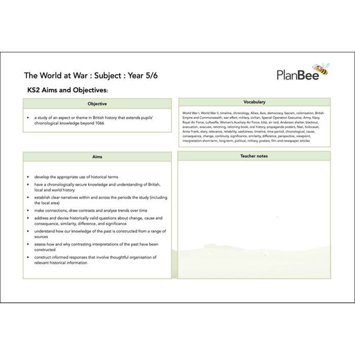 PlanBee World War 2 Topic Bundle for Upper KS2