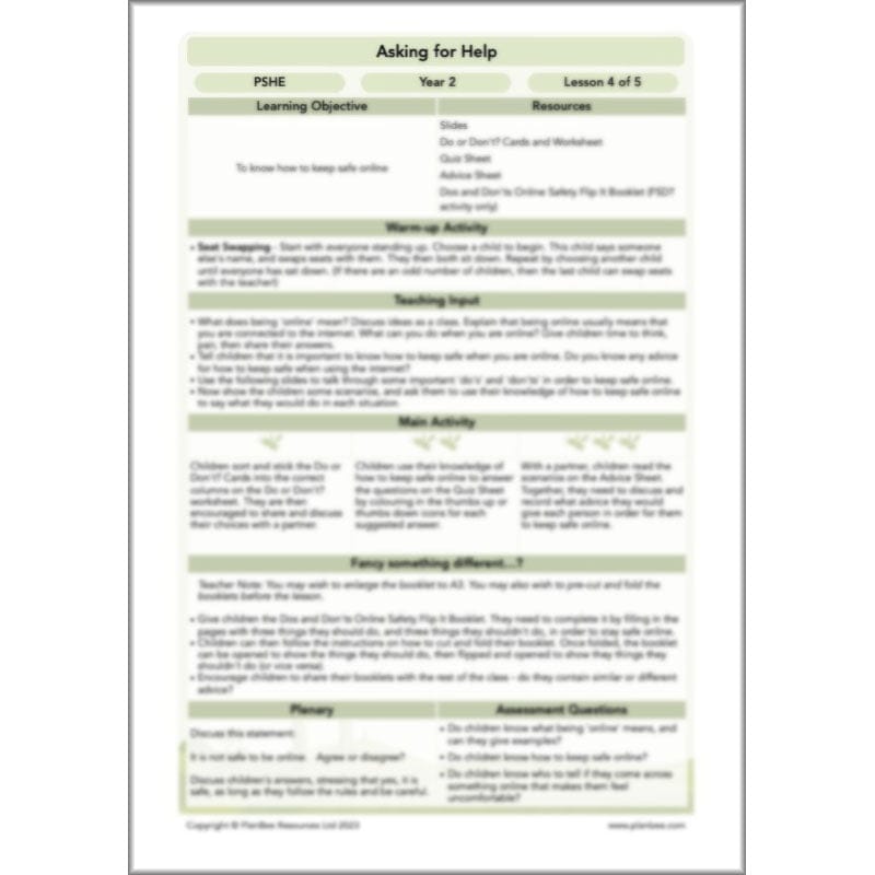 PlanBee Asking for Help KS1 PSHE lessons by PlanBee