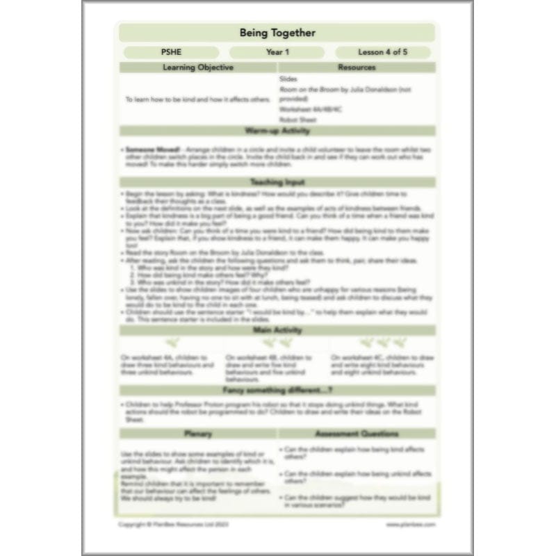 PlanBee Being Together PSHE KS1 lessons by Planbee