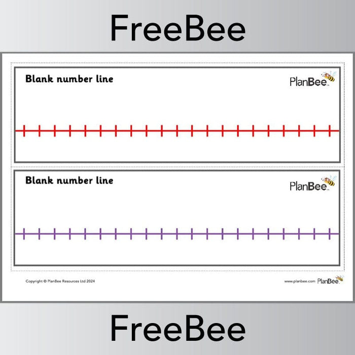 PlanBee Free Downloadable Number Lines 0 to 20 by PlanBee