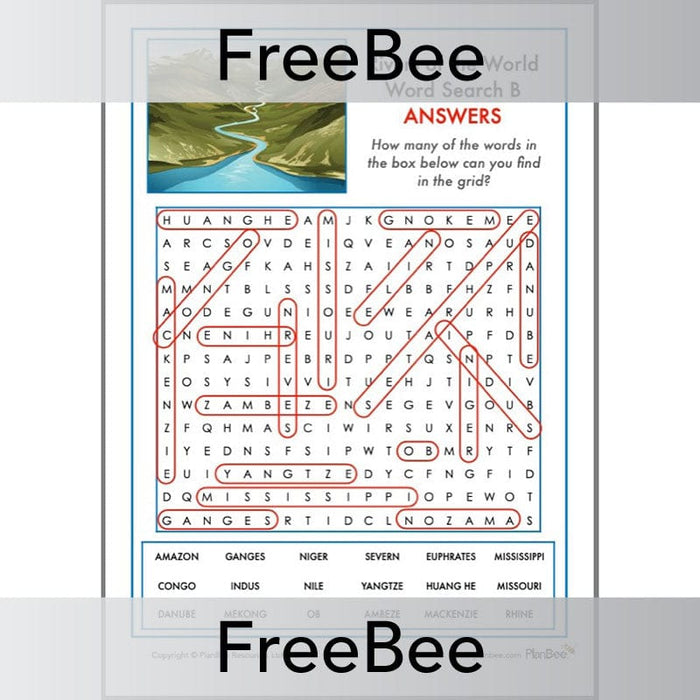 PlanBee Rivers of the World | PlanBee FreeBees