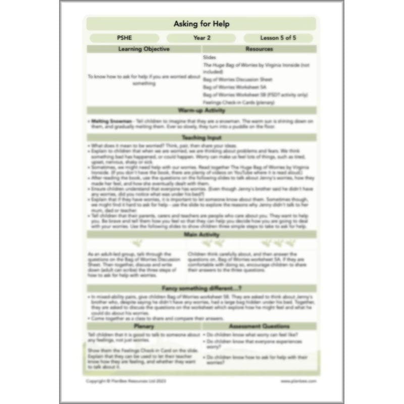 PlanBee Asking for Help KS1 PSHE lessons by PlanBee