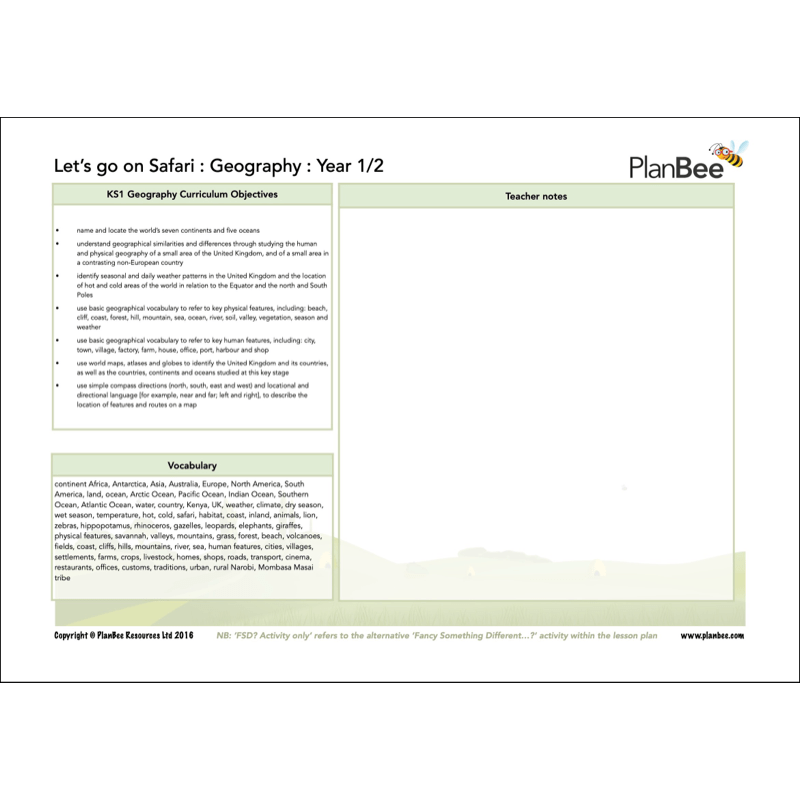 PlanBee Awesome Africa KS1 Topic Bundle
