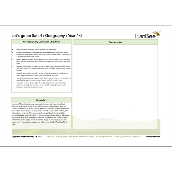 PlanBee Awesome Africa KS1 Topic Bundle