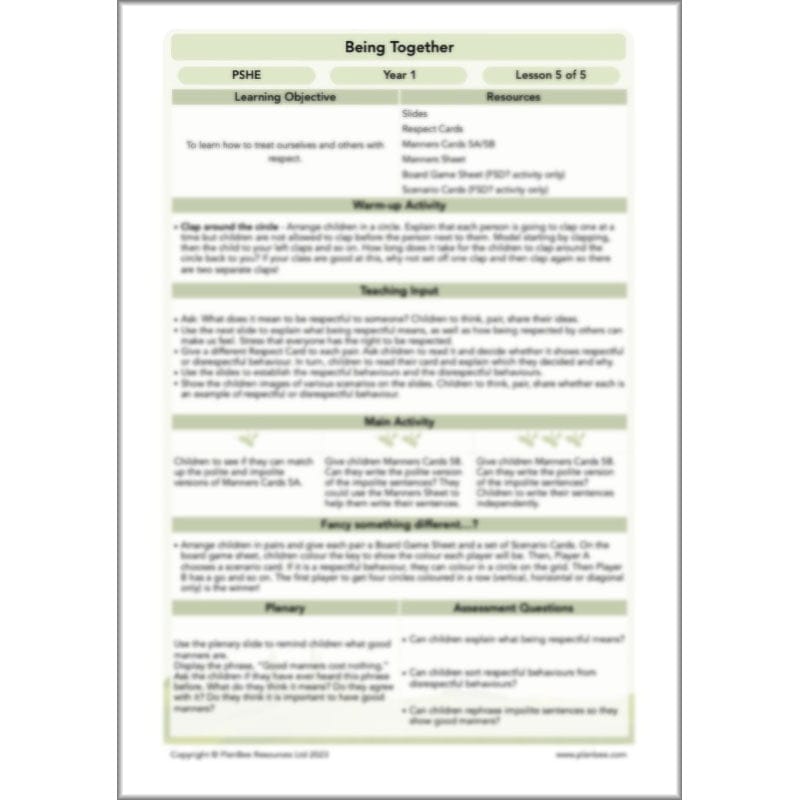 PlanBee Being Together PSHE KS1 lessons by Planbee