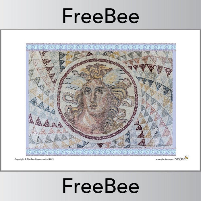 PlanBee FREE Roman Mosaics Classroom Display Pictures by PlanBee