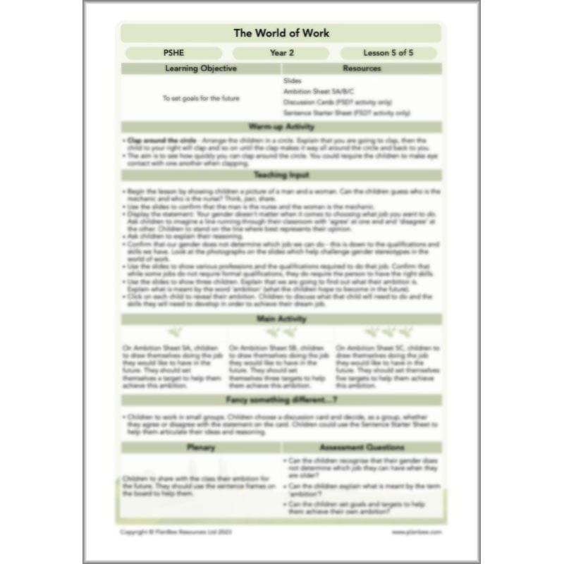 PlanBee The World of Work PSHE KS1 lessons by PlanBee