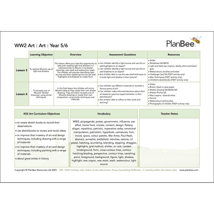 PlanBee World War 2 Topic Bundle for Upper KS2