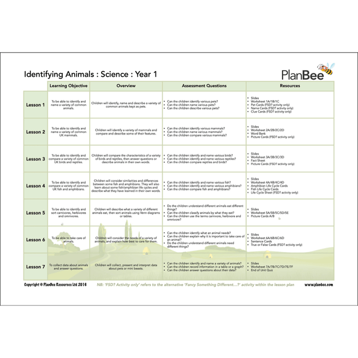 PlanBee Year 1 Science Bundle
