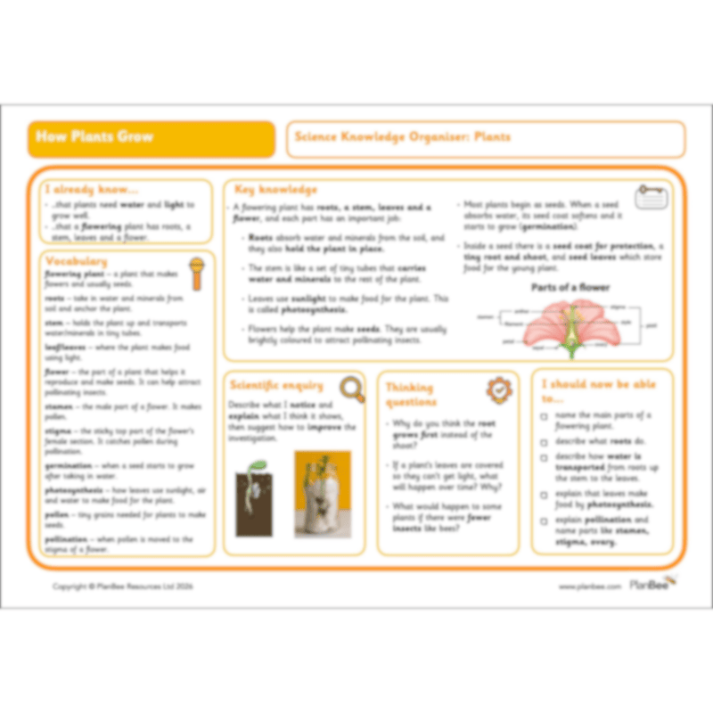 PlanBee KS2 Plants Topic Lesson Planning Pack