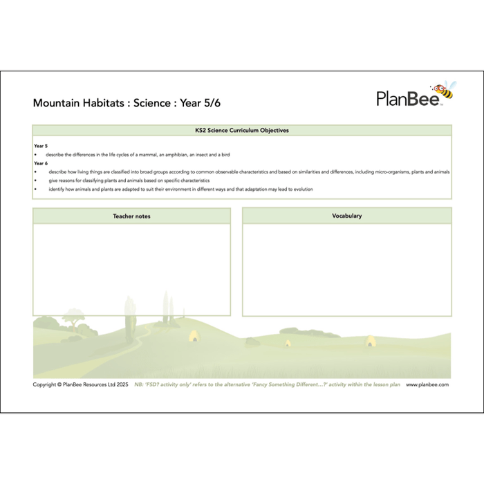 PlanBee Mountains Topic Bundle for KS2