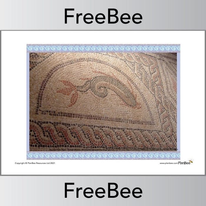 PlanBee FREE Roman Mosaics Classroom Display Pictures by PlanBee