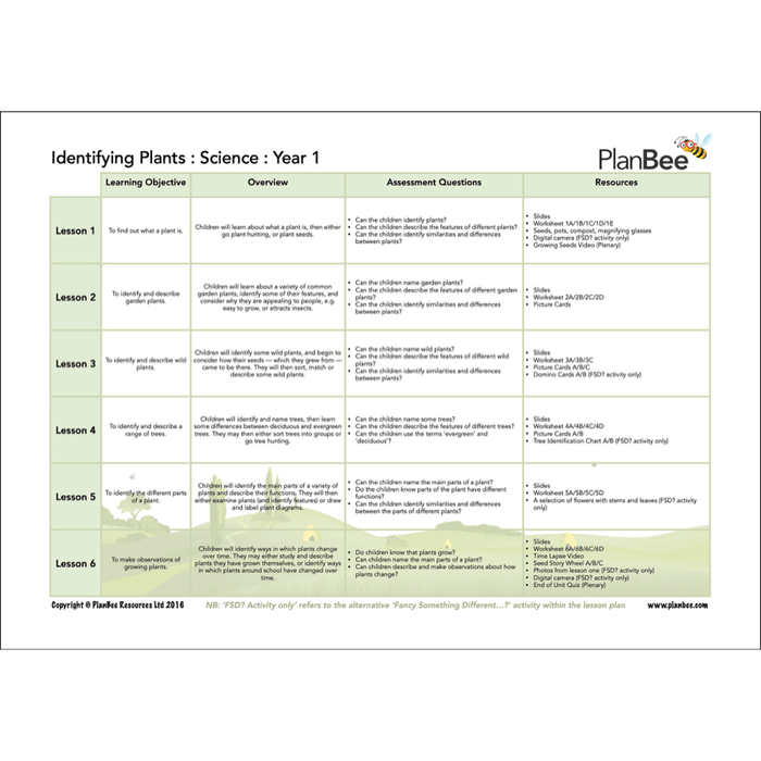PlanBee Year 1 Science Bundle