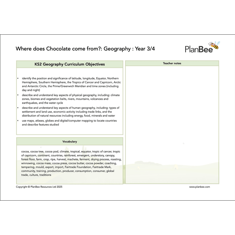 PlanBee KS2 Chocolate Topic Bundle