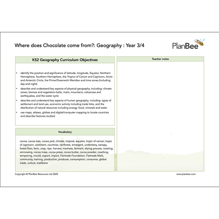 PlanBee KS2 Chocolate Topic Bundle