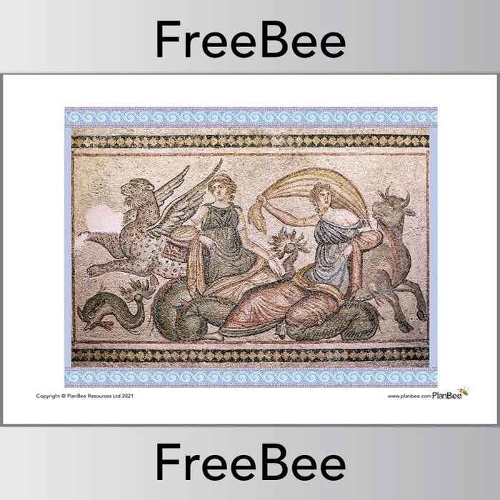 PlanBee FREE Roman Mosaics Classroom Display Pictures by PlanBee