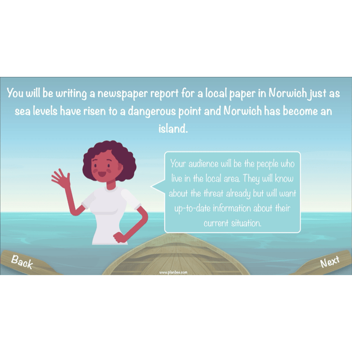 PlanBee Floodland: Newspaper Reports KS2 | Year 6 English Pack