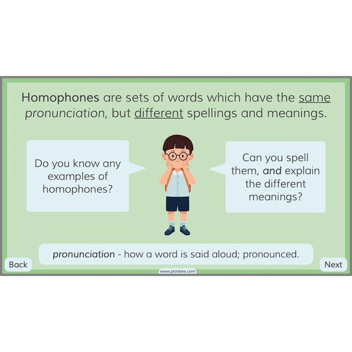 PlanBee Homophones KS2 | Year 3 English Lesson Pack