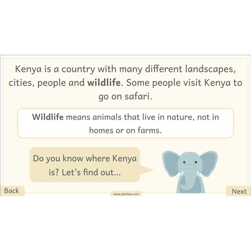 PlanBee Let's go on Safari | Kenya KS1 Geography Lesson Pack