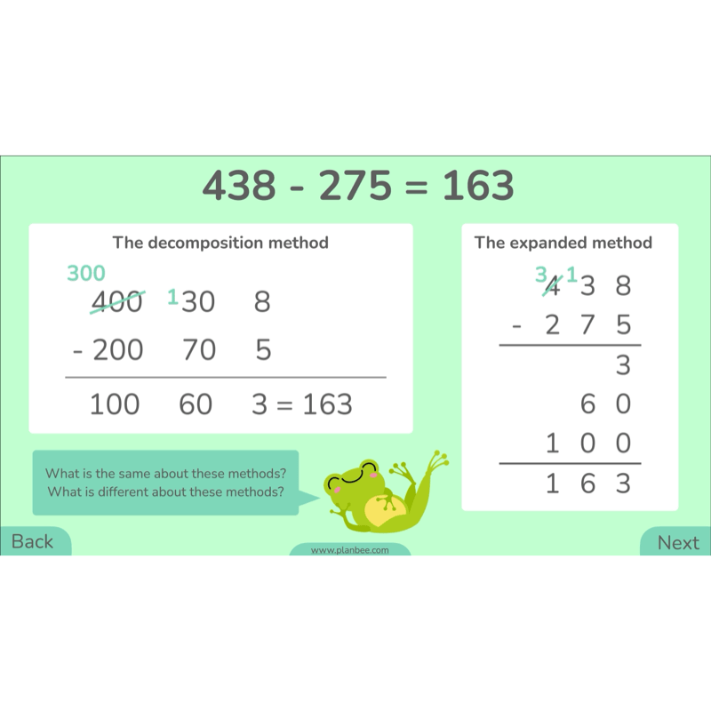 PlanBee Methods of Subtraction Year 4 Maths Lessons by PlanBee
