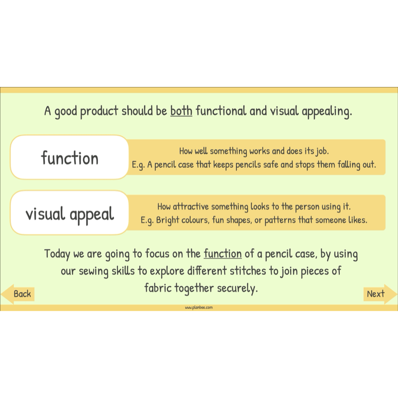 PlanBee Pencil Cases - Textiles: DT Lesson Plans for KS2 Y3/4