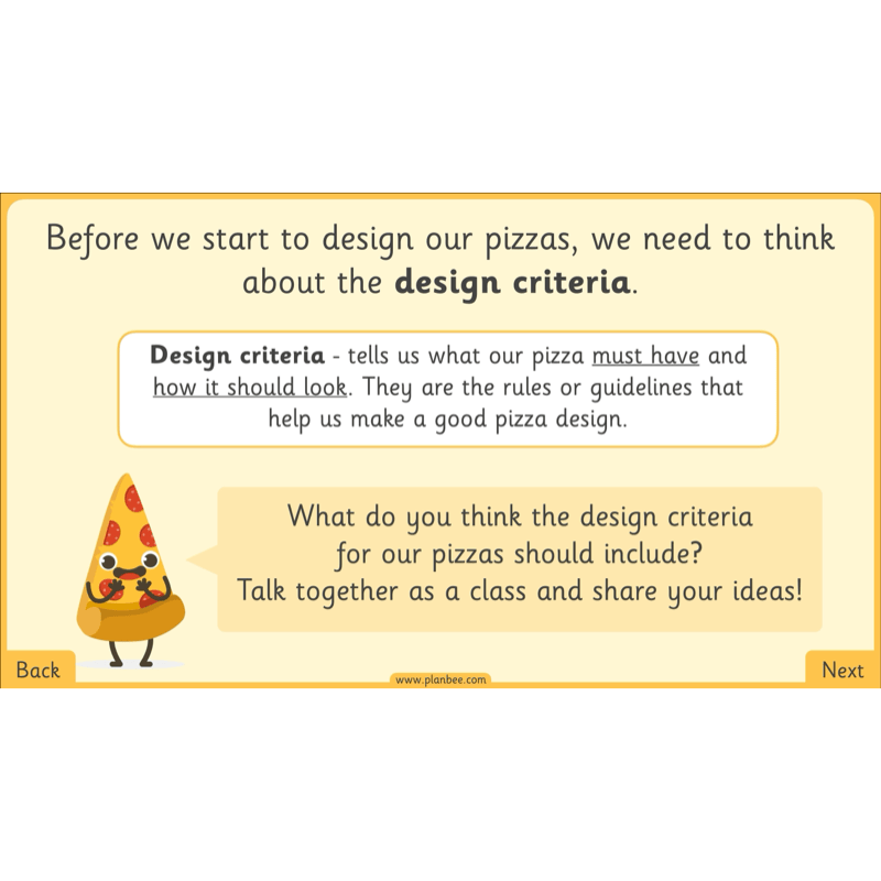 PlanBee Perfect Pizzas KS1 DT Lesson Pack
