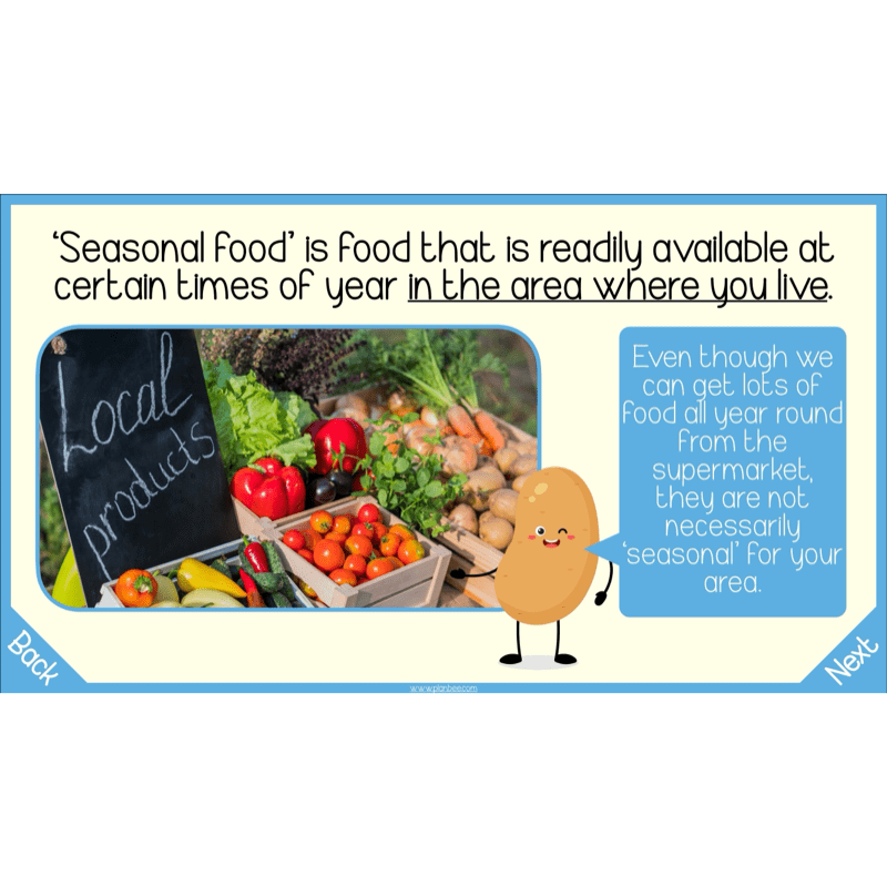 PlanBee Seasonal Food Seasonality KS2 cooking lessons by PlanBee