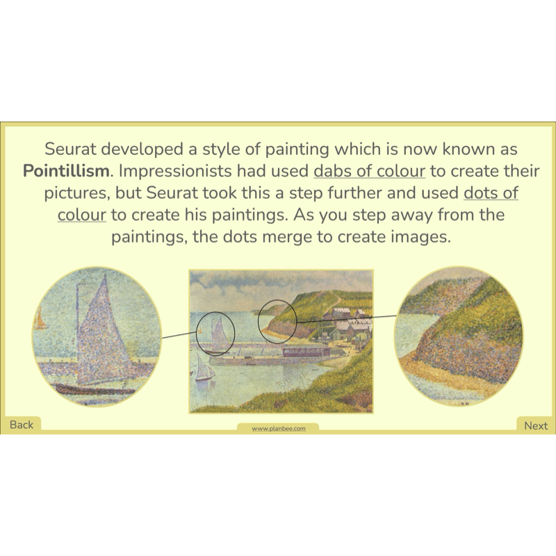 PlanBee Seurat and Pointillism KS2 Lesson Plans and Art Projects