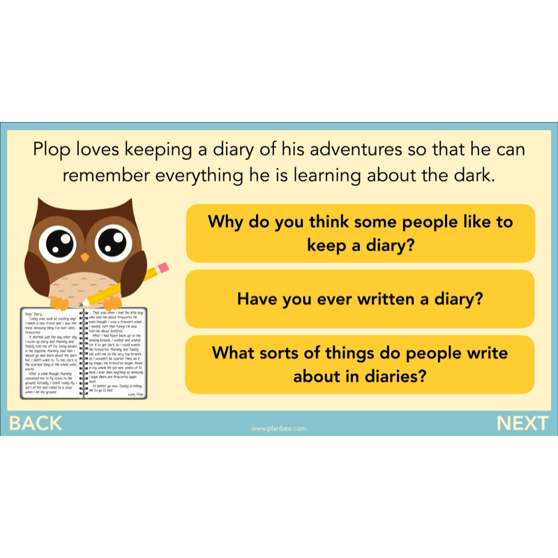 PlanBee FREE | The Owl who was Afraid of the Dark | Diaries KS2