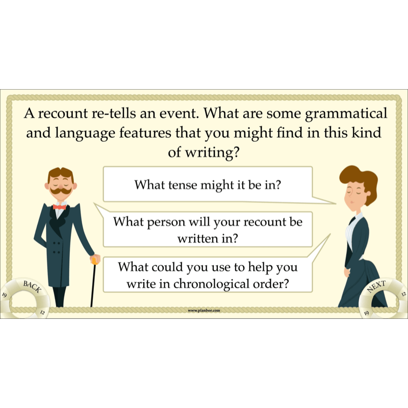 PlanBee Titanic Recounts and Reports English KS2 Lesson Pack