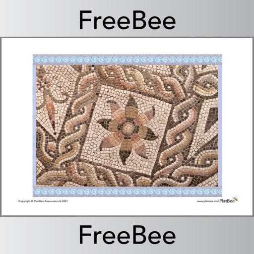 PlanBee FREE Roman Mosaics Classroom Display Pictures by PlanBee