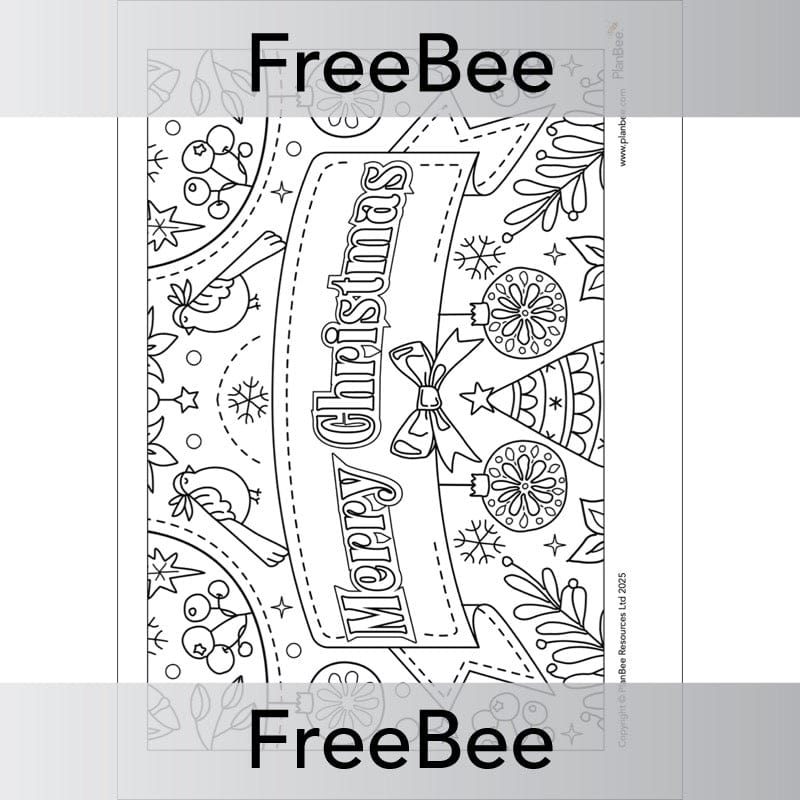 PlanBee Free Printable Christmas Colouring Pages by PlanBee