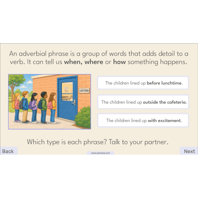 PlanBee Adverbial Phrases KS2 English Lesson Pack