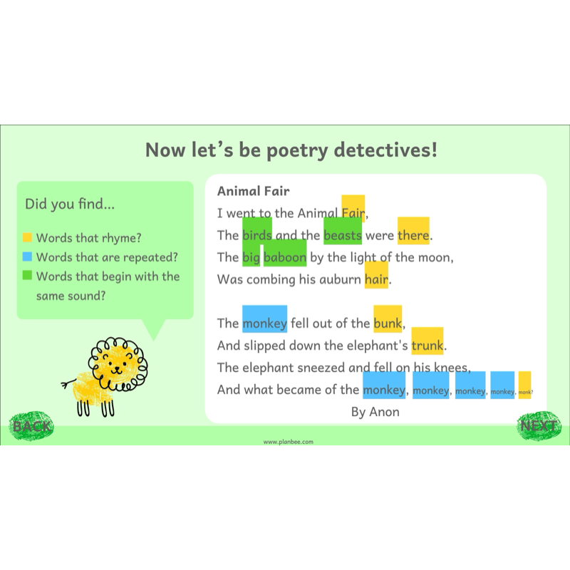 PlanBee Animal Poetry KS1 English Lesson Pack