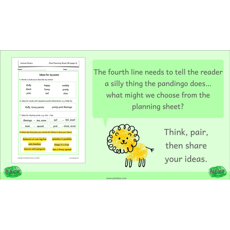 PlanBee Animal Poetry KS1 English Lesson Pack