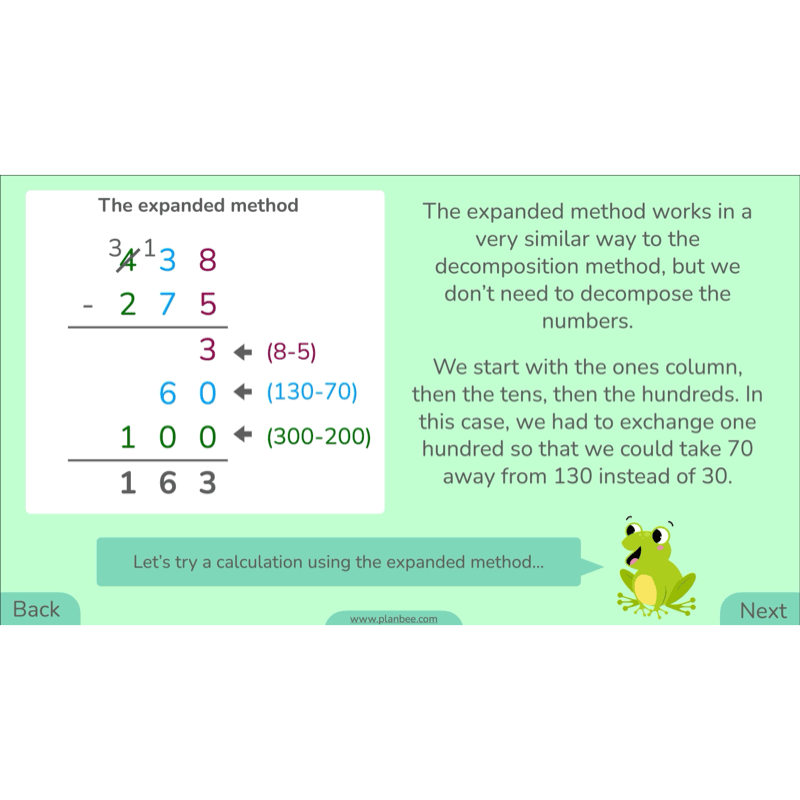 PlanBee Methods of Subtraction Year 4 Maths Lessons by PlanBee