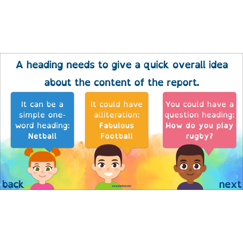 Non-chronological Reports