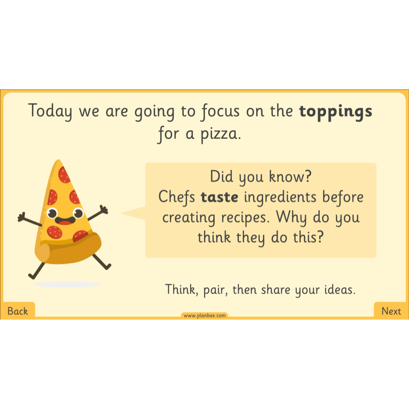 PlanBee Perfect Pizzas KS1 DT Lesson Pack