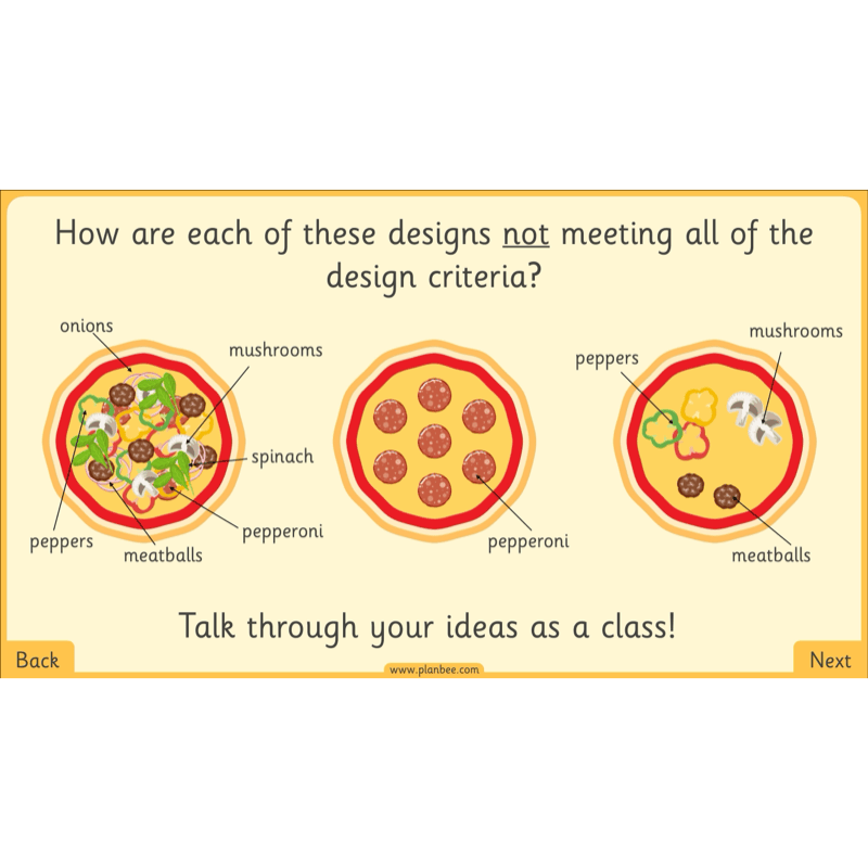 PlanBee Perfect Pizzas KS1 DT Lesson Pack