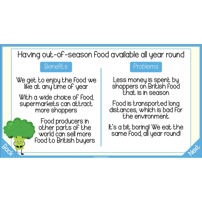 PlanBee Seasonal Food Seasonality KS2 cooking lessons by PlanBee